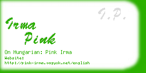 irma pink business card